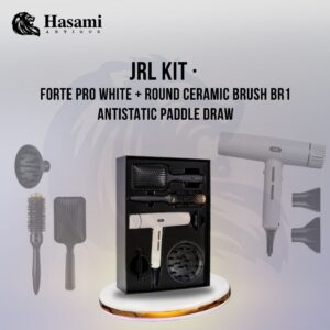 JRL KIT FORTE PRO WHITE + ROUND CERAMIC BRUSH BR1 ANTISTATIC PADDLE DRAW