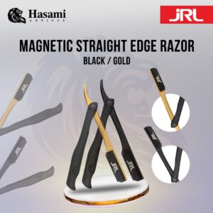 MAGNETIC STRAIGHT EDGE RAZOR BLACK/GOLD JRL