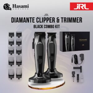 JRL Diamante Collection Combo Kit – Black, Yellow & Orange Professional Clipper & Trimmer Pack for Precision, Power & Perfect Grooming