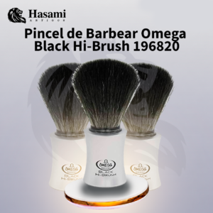 Pincel de Barbear Omega Black Hi-Brush 196820 – Cabo Branco
