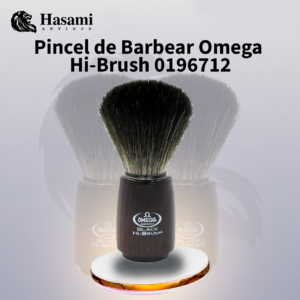 Pincel de Barbear Omega Black Hi-Brush 0196712 – Cabo Wengué